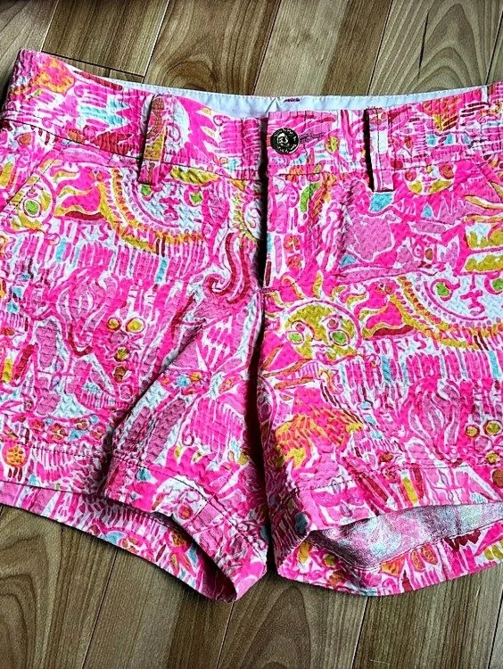 Lilly Pulitzer The Callahan Short High Waist Shorts in Pink & White